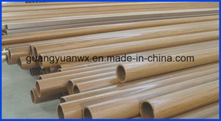 6063 T5 Tubos / tubos de perfil extruido de aluminio de grano de madera